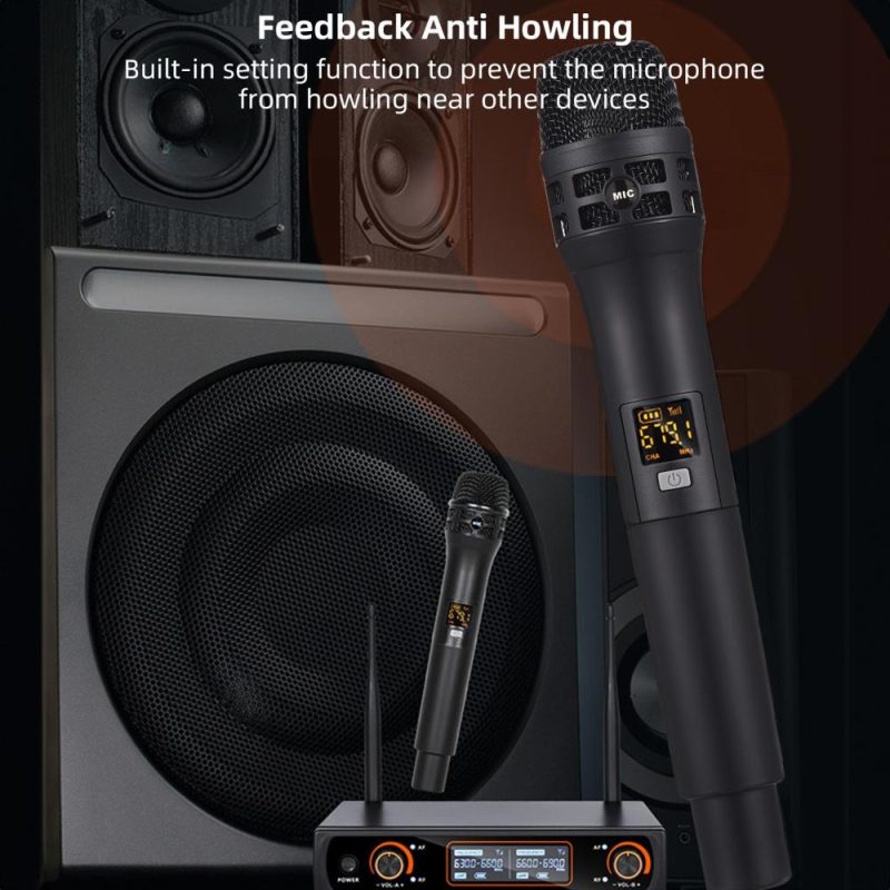 Pro Audio Equipment |   Professional 16 Channels UHF Wireless Handheld Microphone System 2 Microphones 1 Receiver Musical Instruments Pro Audio Equipment