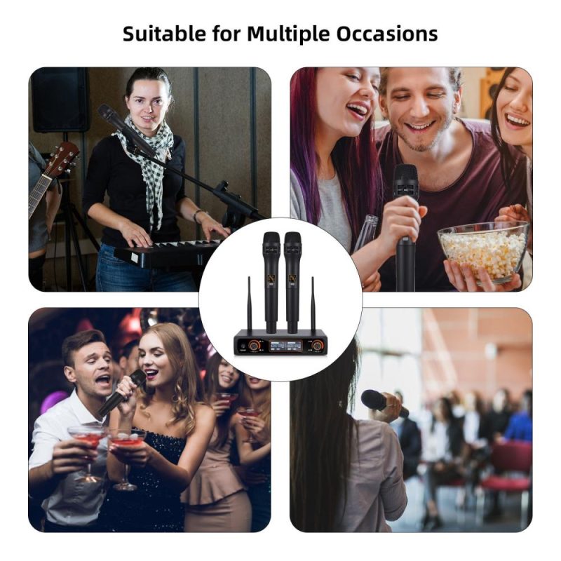 Pro Audio Equipment |   Professional 16 Channels UHF Wireless Handheld Microphone System 2 Microphones 1 Receiver Musical Instruments Pro Audio Equipment