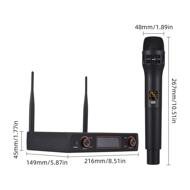 Pro Audio Equipment |   Professional 16 Channels UHF Wireless Handheld Microphone System 2 Microphones 1 Receiver Musical Instruments Pro Audio Equipment