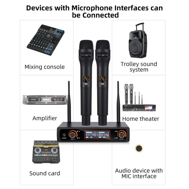 Pro Audio Equipment |   Professional 16 Channels UHF Wireless Handheld Microphone System 2 Microphones 1 Receiver Musical Instruments Pro Audio Equipment