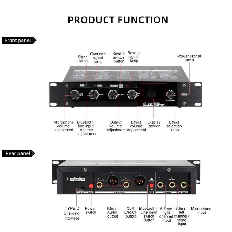 Pro Audio Equipment |   Professional Karaoke Mixer Reverberator 99 DSP Digital Audio Effector Musical Instruments Pro Audio Equipment