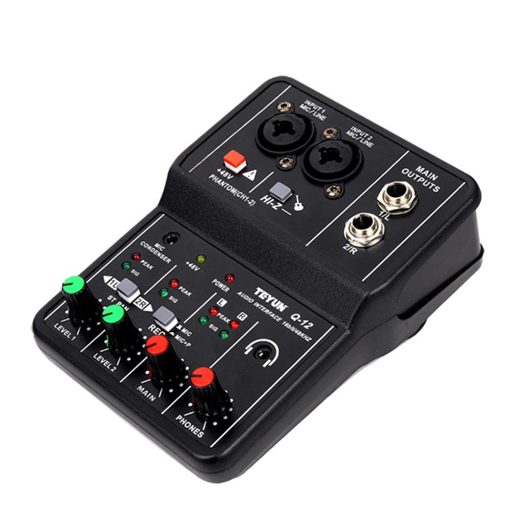 Pro Audio Equipment |   Q12 Audio Interface Professional Recording Sound Card Black Musical Instruments Black