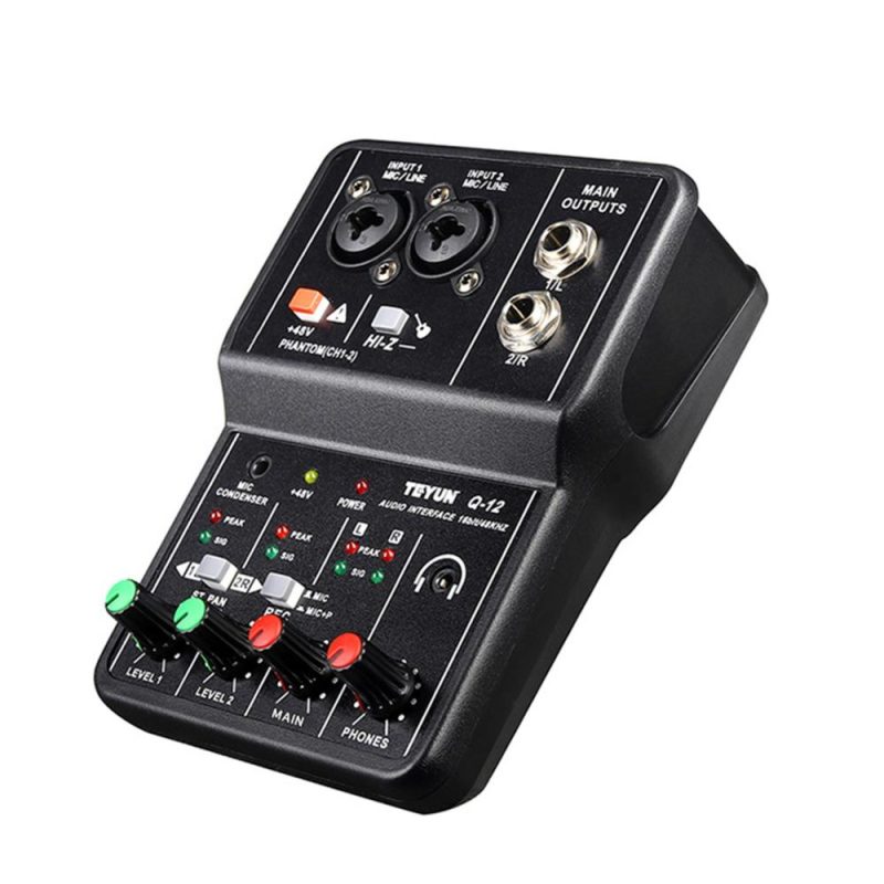 Pro Audio Equipment |   Q12 Audio Interface Professional Recording Sound Card Black Musical Instruments Black