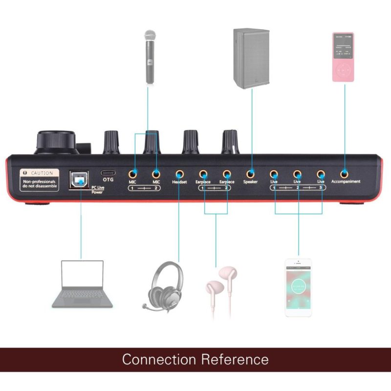 Pro Audio Equipment |   SK300 Live Sound Card External Voice Changer Audio Mixer Musical Instruments Pro Audio Equipment