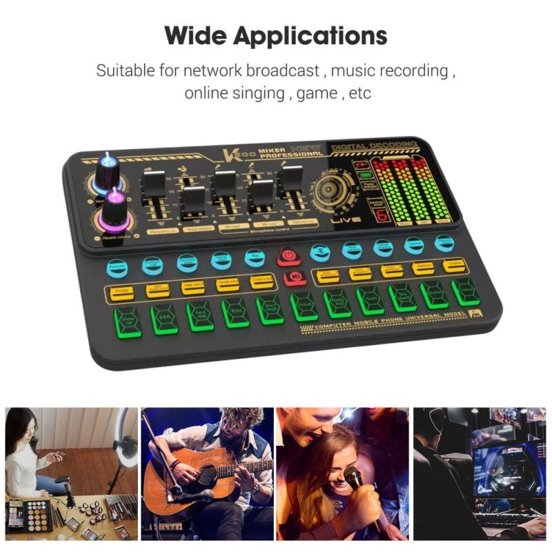 Pro Audio Equipment |   SK500 Portable Live Sound Card Voice Changer Device Audio Mixer Musical Instruments Pro Audio Equipment