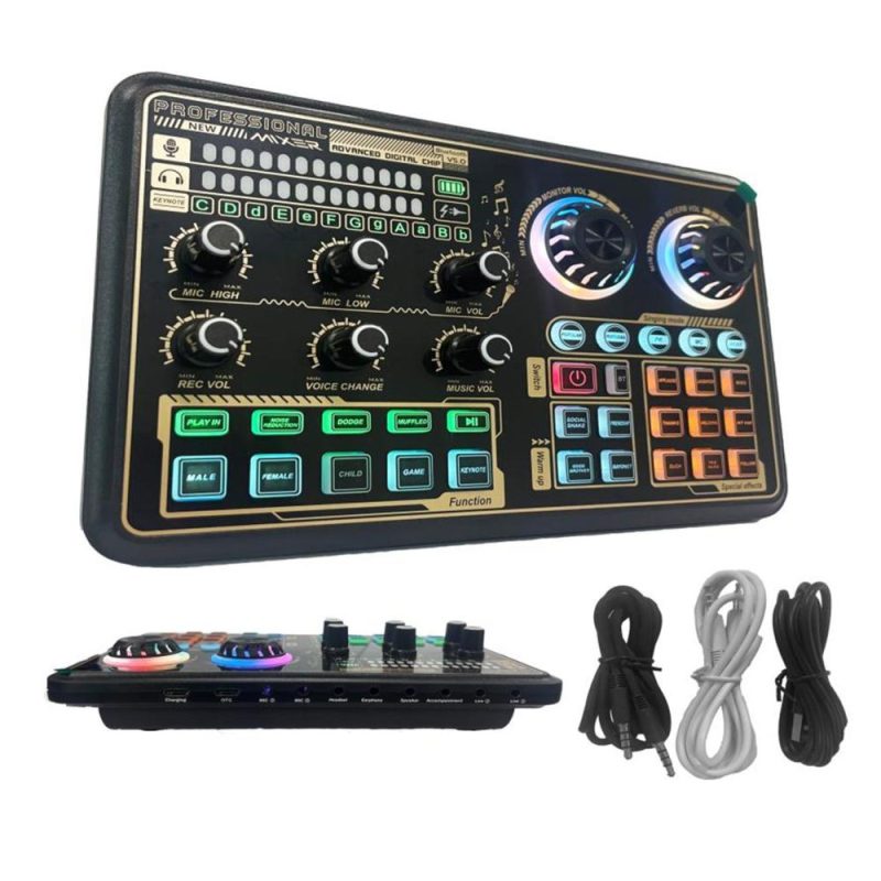 Pro Audio Equipment |   SK600 Multi-function Digital Audio Mixer External Sound Card Black Musical Instruments Black