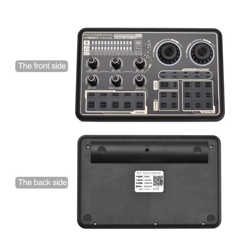 Pro Audio Equipment |   SK600 Multi-function Digital Audio Mixer External Sound Card Black Musical Instruments Black