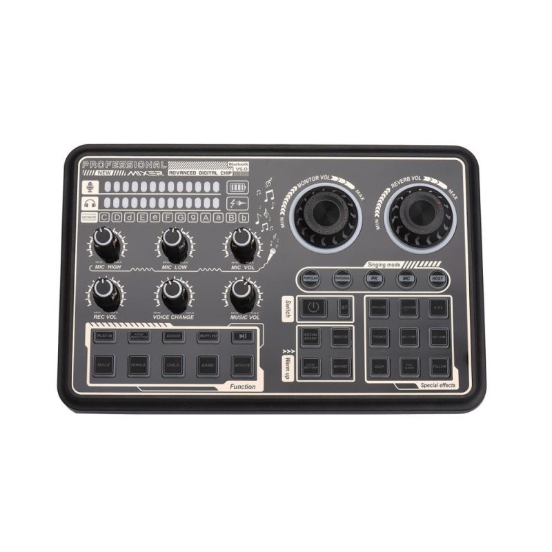 Pro Audio Equipment |   SK600 Multi-function Digital Audio Mixer External Sound Card Black Musical Instruments Black