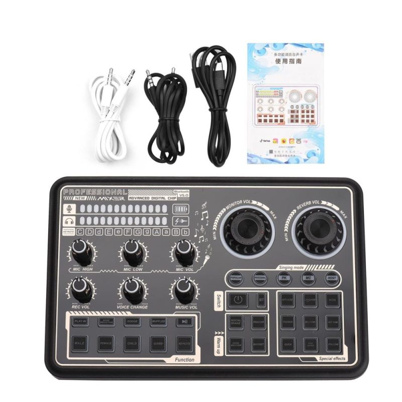 Pro Audio Equipment |   SK600 Multi-function Digital Audio Mixer External Sound Card Black Musical Instruments Black