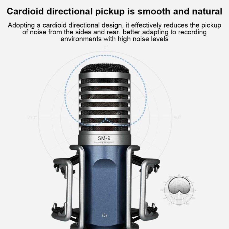 Pro Audio Equipment |   SM-9 Cardioid-directional Condenser Recording Microphone Silver Musical Instruments Pro Audio Equipment