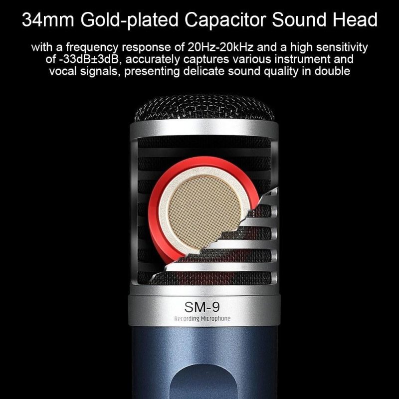 Pro Audio Equipment |   SM-9 Cardioid-directional Condenser Recording Microphone Silver Musical Instruments Pro Audio Equipment