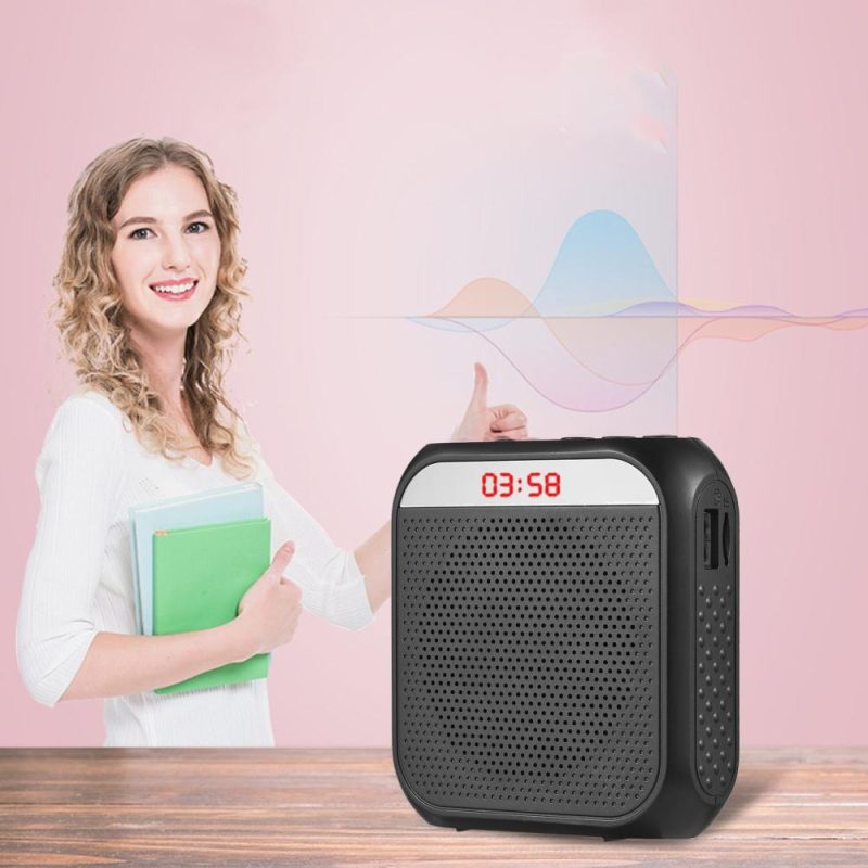 Pro Audio Equipment |   Sound Amplifier Portable Rechargeable Mini Voice Amplifier LED Display with MIC Black Musical Instruments Black