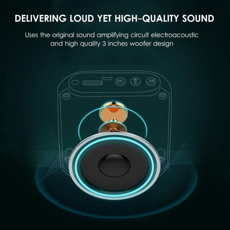 Pro Audio Equipment |   Sound Amplifier Portable Rechargeable Mini Voice Amplifier LED Display with MIC Black Musical Instruments Black