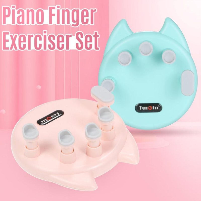 Pro Audio Equipment |   TUNYIN Piano Finger Exerciser Set 1 Pair Finger Exerciser for Right Hand and Left Hand Finger Strengthener Trainer Piano Hand Grip Correction Tool for Both Hands Green Musical Instruments Green