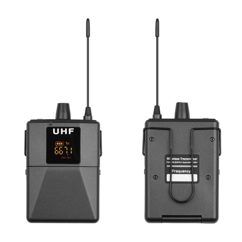 Pro Audio Equipment |   UHF Wireless Microphone System with Microphone Body-pack Transmitter and Receiver Black Musical Instruments Black