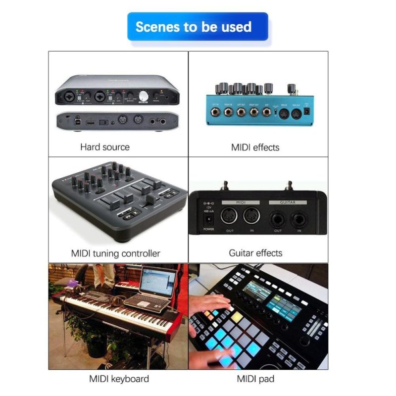 Pro Audio Equipment |   UMH-10 USB to MIDI Host: High-Quality, Long-Lasting, and Versatile MIDI Interface for Electronic Instruments Black Musical Instruments Black