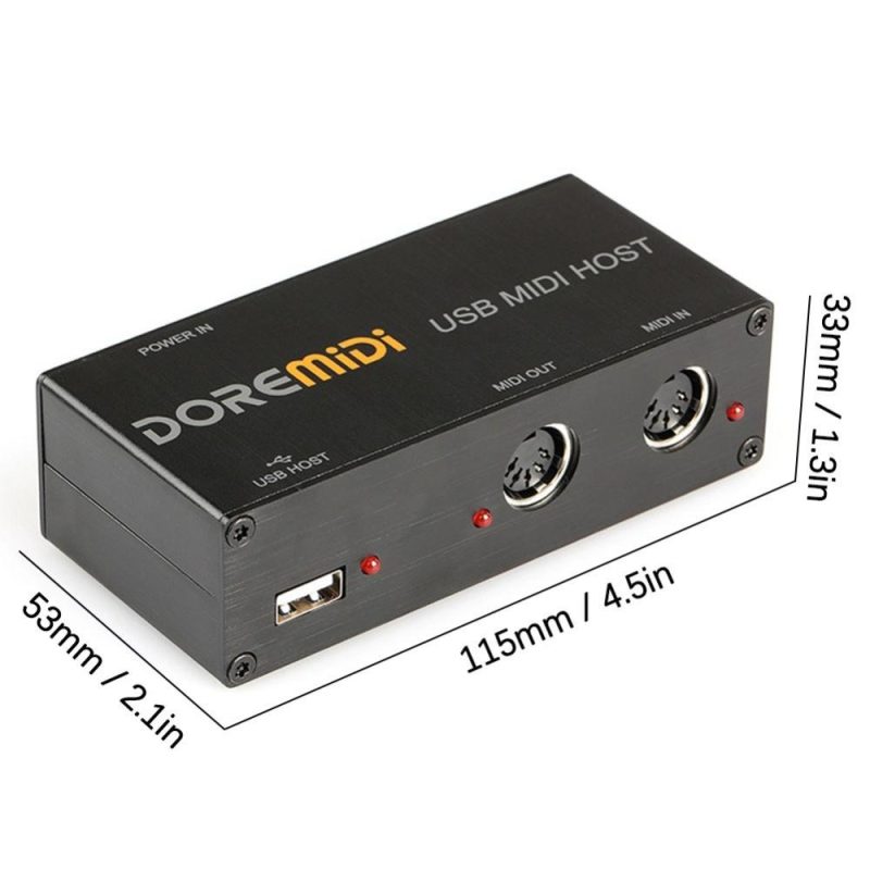 Pro Audio Equipment |   UMH-10 USB to MIDI Host: High-Quality, Long-Lasting, and Versatile MIDI Interface for Electronic Instruments Black Musical Instruments Black