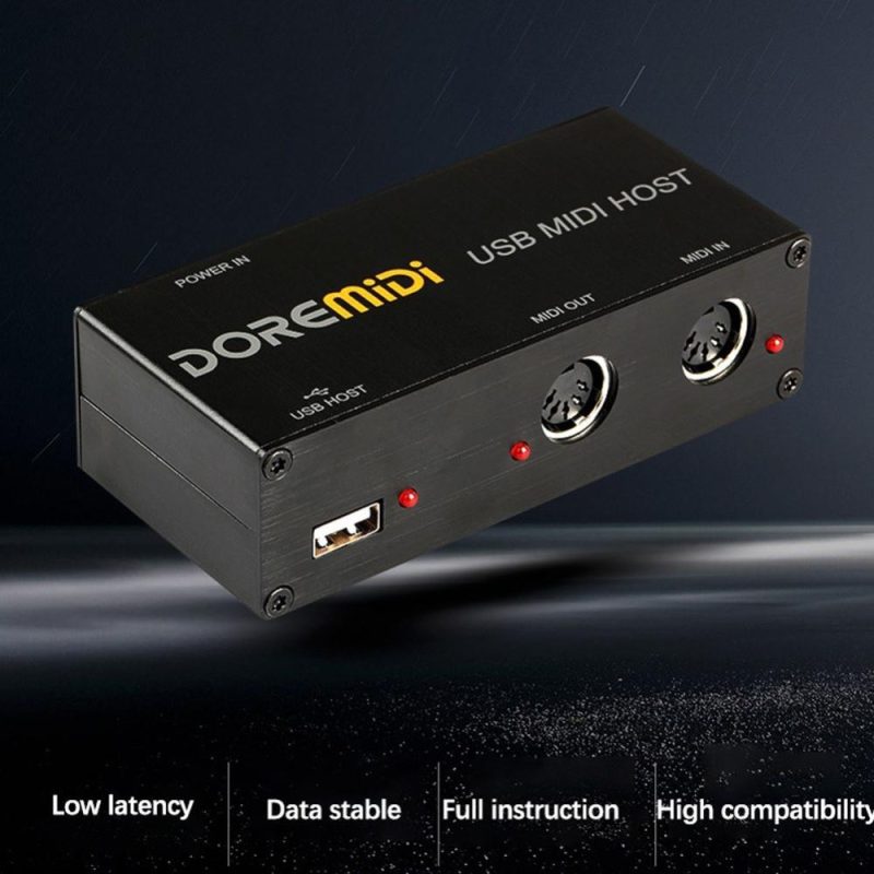 Pro Audio Equipment |   UMH-10 USB to MIDI Host: High-Quality, Long-Lasting, and Versatile MIDI Interface for Electronic Instruments Black Musical Instruments Black