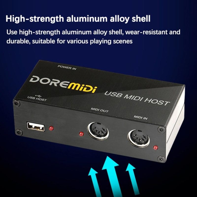 Pro Audio Equipment |   UMH-10 USB to MIDI Host: High-Quality, Long-Lasting, and Versatile MIDI Interface for Electronic Instruments Black Musical Instruments Black