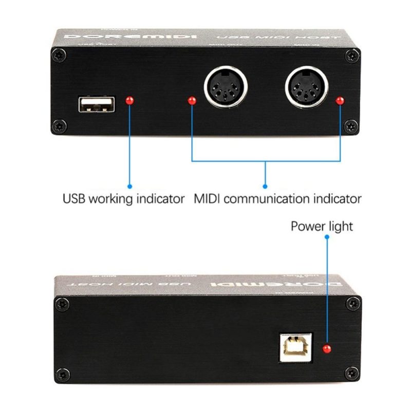 Pro Audio Equipment |   UMH-10 USB to MIDI Host: High-Quality, Long-Lasting, and Versatile MIDI Interface for Electronic Instruments Black Musical Instruments Black