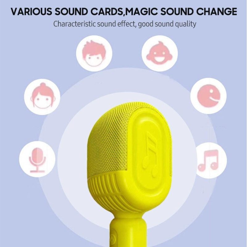 Pro Audio Equipment |   Wireless BT Karaoke Microphone HIFI Speaker Yellow Musical Instruments Pro Audio Equipment