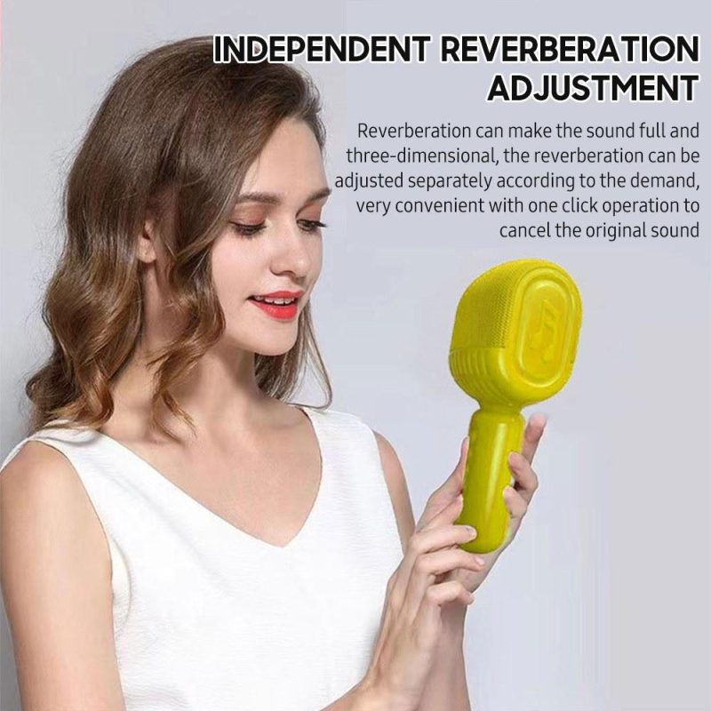 Pro Audio Equipment |   Wireless BT Karaoke Microphone HIFI Speaker Yellow Musical Instruments Pro Audio Equipment