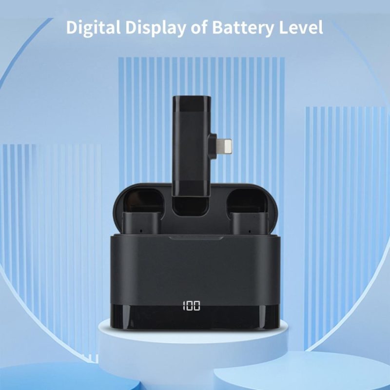 Pro Audio Equipment |   Wireless Clip-on Microphone Wireless Mic Receiver and 2 Transmitters with Charging Box for iOS Mobile Phone Musical Instruments Pro Audio Equipment