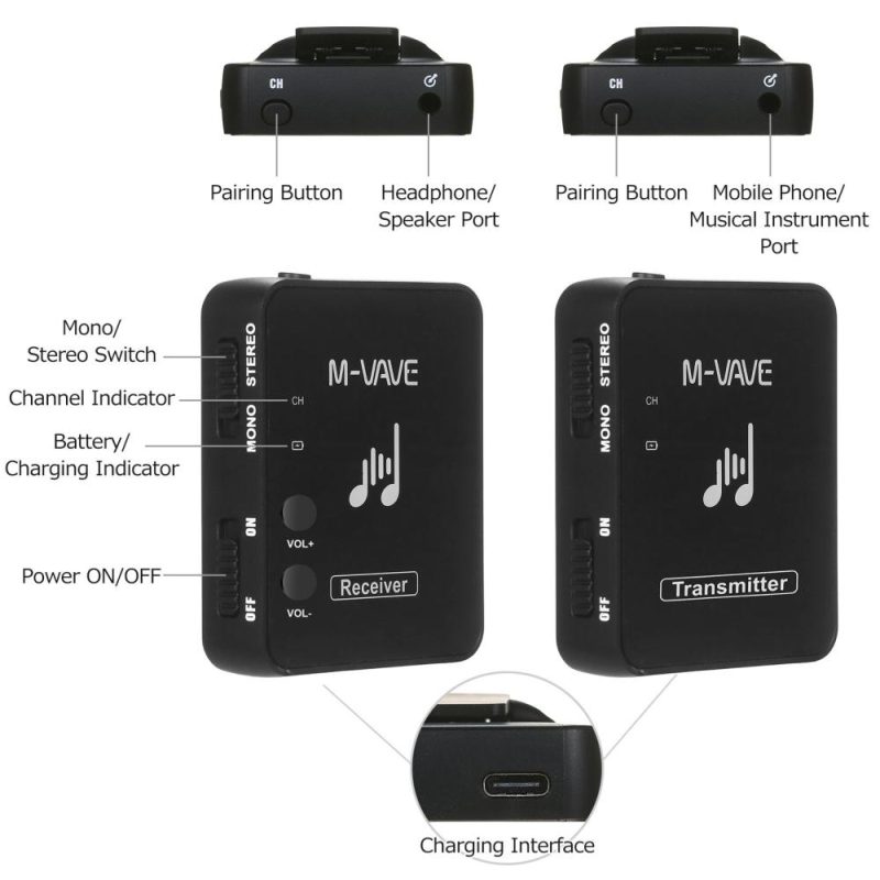 Pro Audio Equipment |   WP-10 2.4GHz Rechargeable Transmitter + 5 Pcs Receiver Musical Instruments Pro Audio Equipment