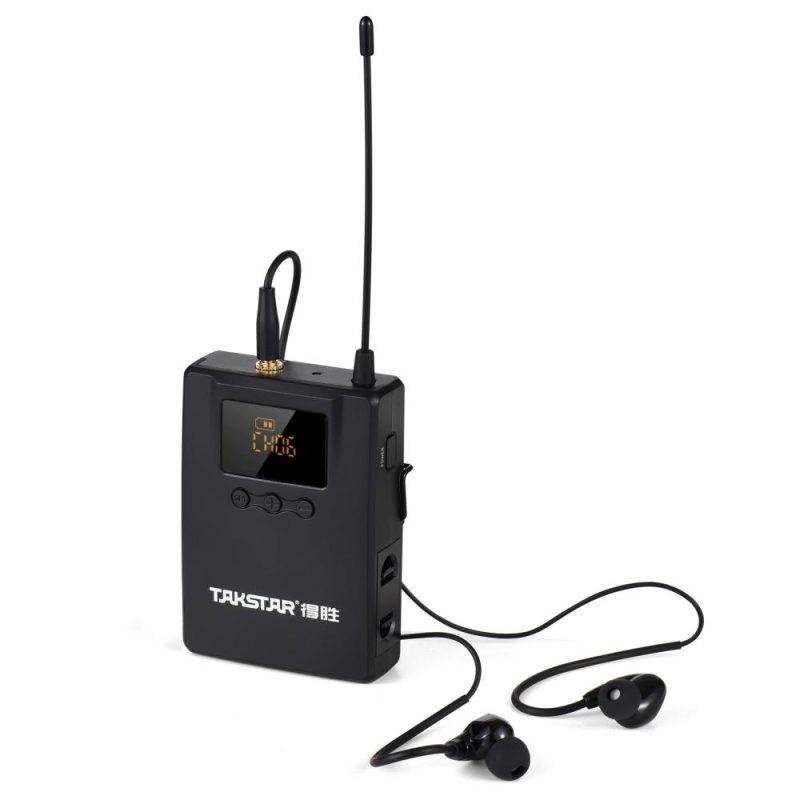 Pro Audio Equipment |   WPM-300 Wireless Monitoring System with In-ear Earphone UHF Audio Transmitter Bodypack Receiver Black Musical Instruments Black