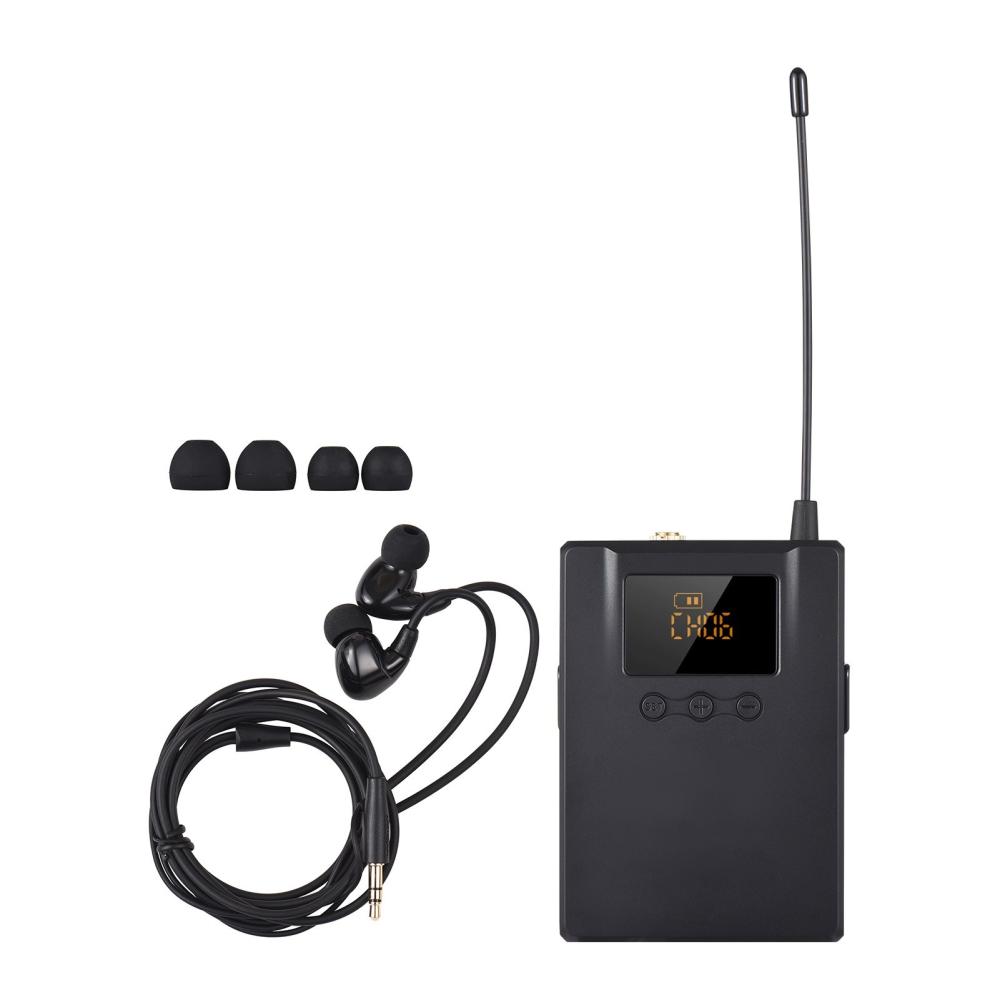 Pro Audio Equipment |   WPM-300R Wireless Audio Receiver with In-ear Earphone UHF Bodypack Receiver Black Musical Instruments Black