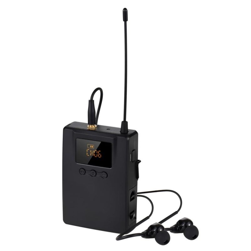 Pro Audio Equipment |   WPM-300R Wireless Audio Receiver with In-ear Earphone UHF Bodypack Receiver Black Musical Instruments Black