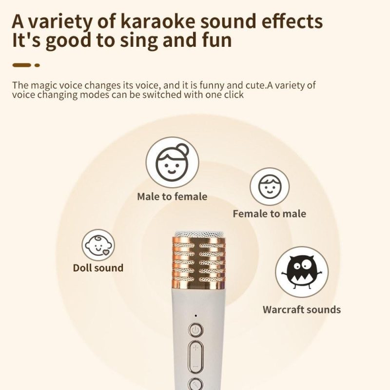 Pro Audio Equipment |   X5 Mini Karaoke Machine Wireless Microphone and Speaker Set with 2 Microphone White Musical Instruments Pro Audio Equipment