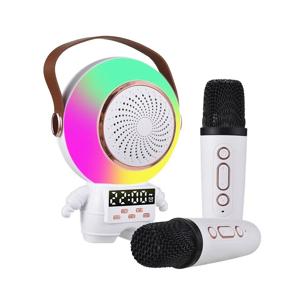 Pro Audio Equipment |   X64 Mini Karaoke Machine: Astronaut-Inspired Bluetooth Speaker and Microphone Set – Your Portable Entertainment Powerhouse with LED Color Light White Musical Instruments Pro Audio Equipment