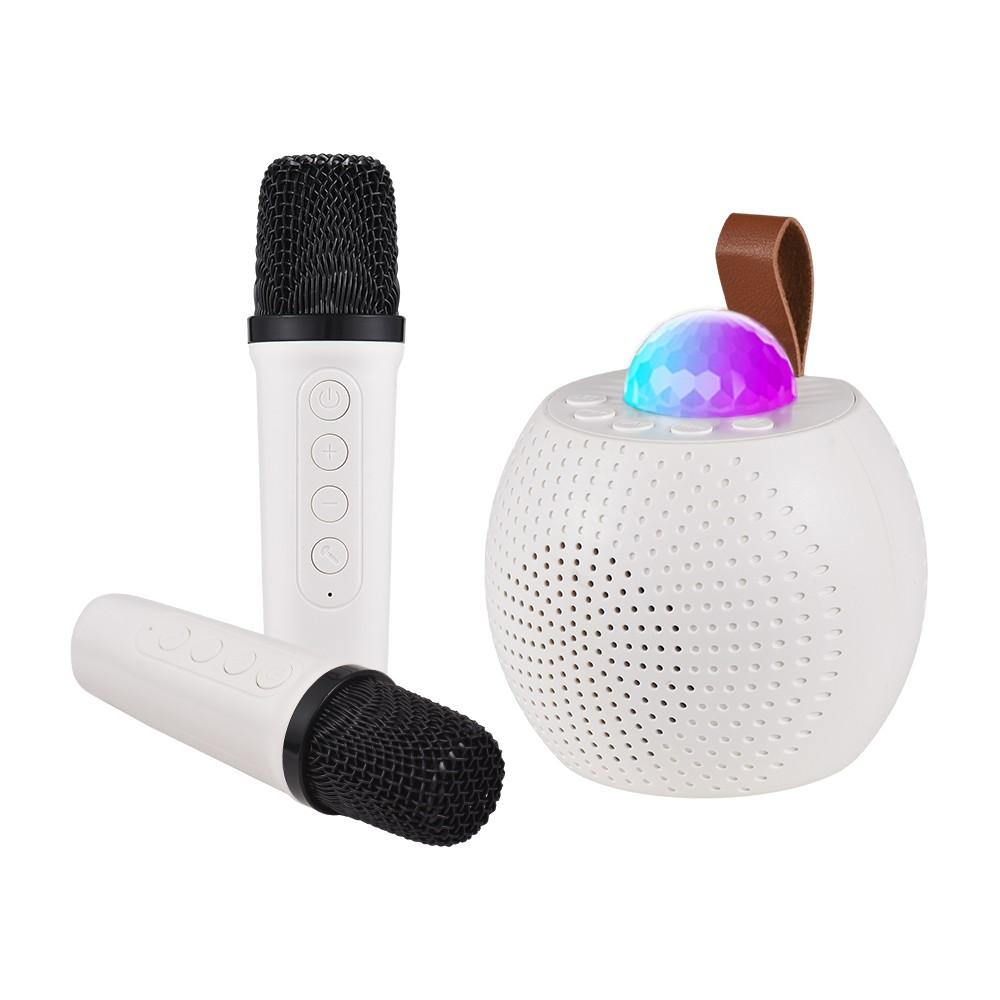 Pro Audio Equipment |   Z1 Compact Karaoke Machine: Dual-Mic Wireless Speaker Set with Disco LED Lights White Musical Instruments Pro Audio Equipment