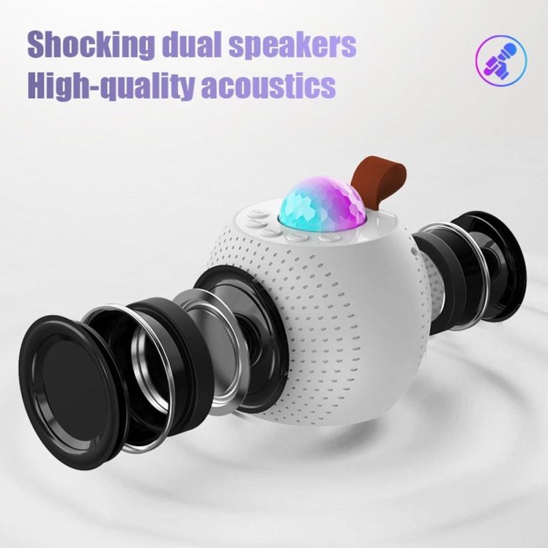 Pro Audio Equipment |   Z1 Compact Karaoke Machine: Dual-Mic Wireless Speaker Set with Disco LED Lights White Musical Instruments Pro Audio Equipment