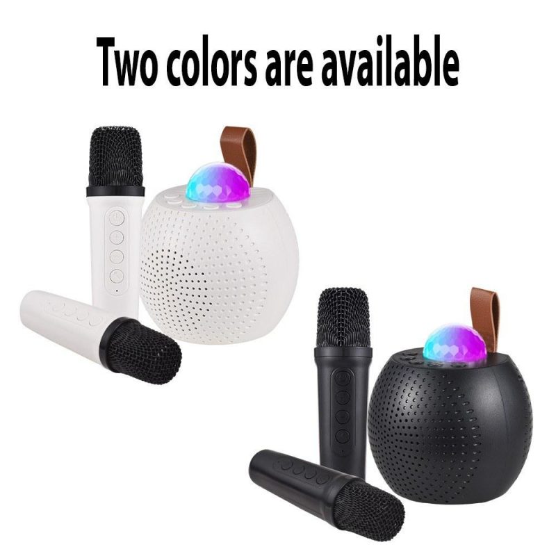 Pro Audio Equipment |   Z1 Compact Karaoke Machine: Dual-Mic Wireless Speaker Set with Disco LED Lights White Musical Instruments Pro Audio Equipment