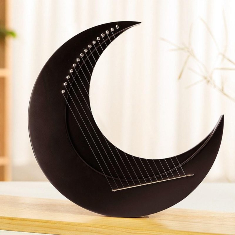 Strings and Accessories |   15-string Crescent Moon Type Lyre C Key Harp Portable Lyre Musical Instruments Strings & Accessories