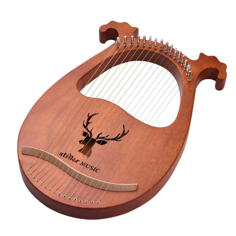 Strings and Accessories |   16 String Lyre Harp Solid Wood String Instrument Wood Musical Instruments Strings & Accessories