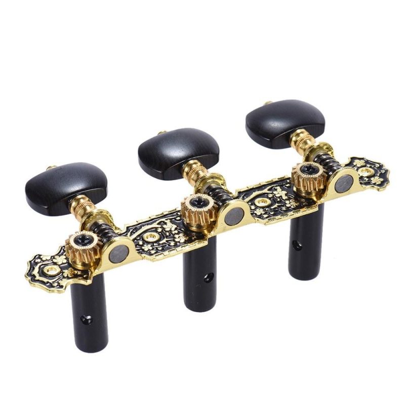 Strings and Accessories |   2 Pcs (L&R) Classical Guitar Tuning Peg Black Musical Instruments Black