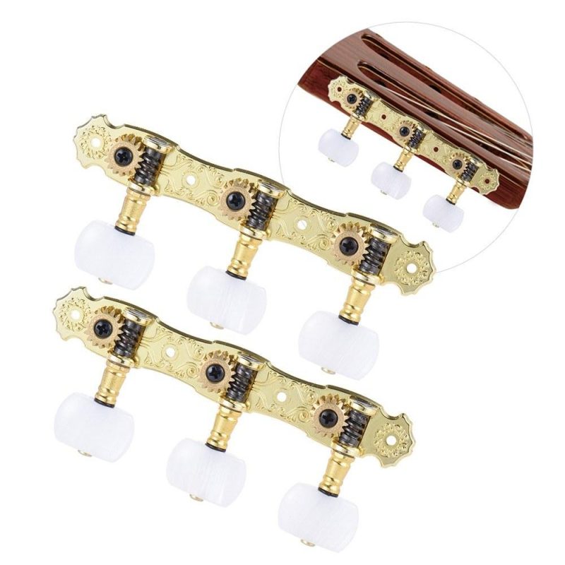 Strings and Accessories |   2 Pcs (L&R) Classical Guitar Tuning Peg Gold Plated Acoustic Guitar Machine Heads (AOS-022V1P) Musical Instruments Strings & Accessories