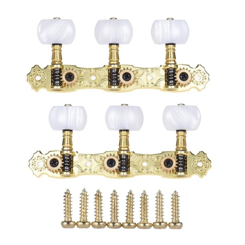 Strings and Accessories |   2 Pcs (L&R) Classical Guitar Tuning Peg Gold Plated Acoustic Guitar Machine Heads (AOS-022V1P) Musical Instruments Strings & Accessories