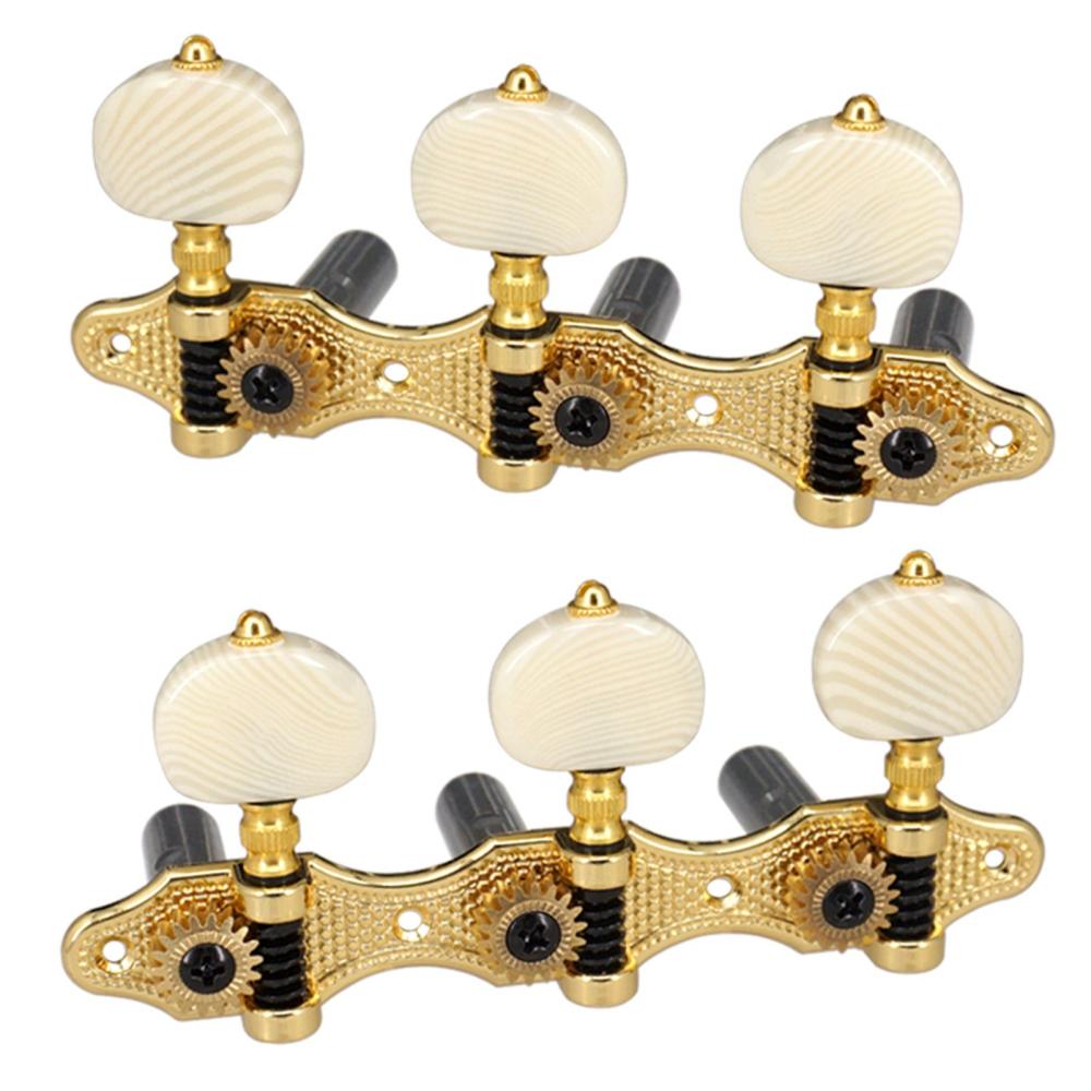 Strings and Accessories |   2 Planks Classical Guitar Tuning Peg Acoustic Guitar Tuners 1:18 Tuning Key 3 Left 3 Right Guitars Knobs Replacement Gold Musical Instruments Gold