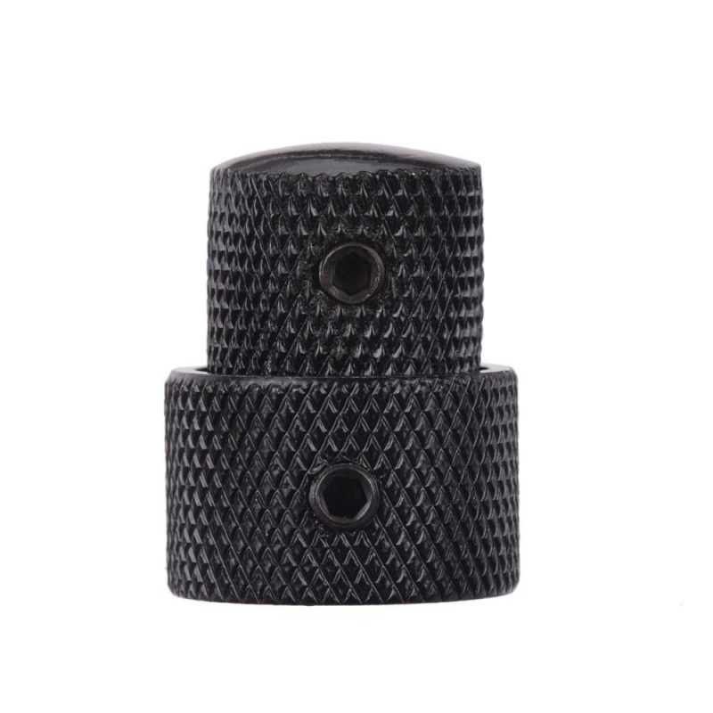 Strings and Accessories |   2 Sets Dual Concentric Stacked Control Knobs for Electric Bass Guitars Silver Color Black Musical Instruments Black