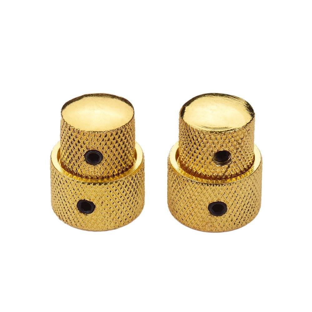 Strings and Accessories |   2 Sets Dual Concentric Stacked Control Knobs for Electric Bass Guitars Silver Color Gold Musical Instruments Gold