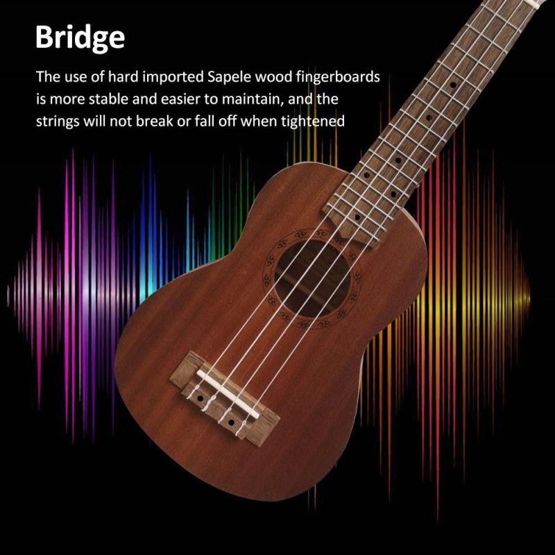 Strings and Accessories |   21 Inch Acoustic Soprano Ukulele Ukelele Uke for Beginners Boys Girls Wood Color Musical Instruments Strings & Accessories