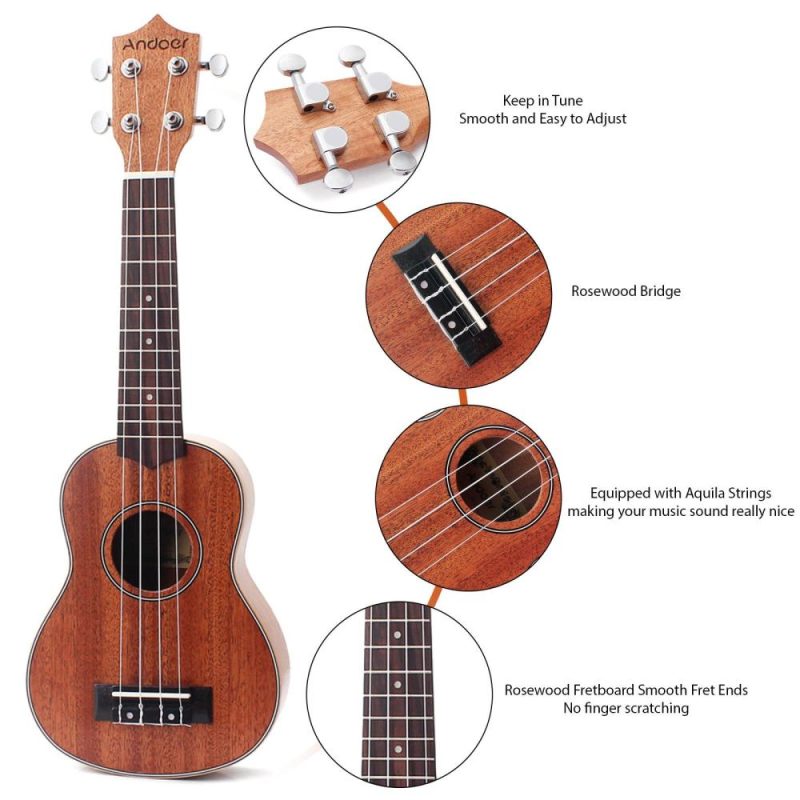 Strings and Accessories |   21-inch Acoustic Ukulele – Unleash Your Musical Talent Wood Musical Instruments Strings & Accessories