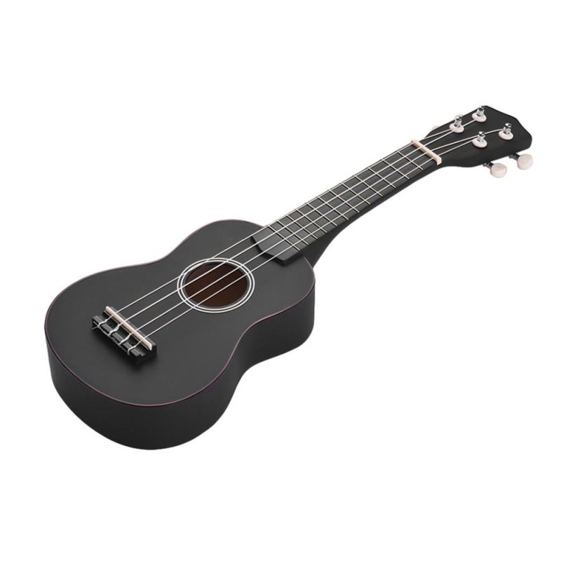 Strings and Accessories |   21 Inch Colored Acoustic Soprano Ukulele Ukelele Uke Kit Basswood with Carry Bag Uke Strap Strings Picks Tuner Black Musical Instruments Black