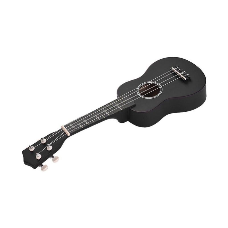 Strings and Accessories |   21 Inch Colored Acoustic Soprano Ukulele Ukelele Uke Kit Basswood with Carry Bag Uke Strap Strings Picks Tuner Black Musical Instruments Black