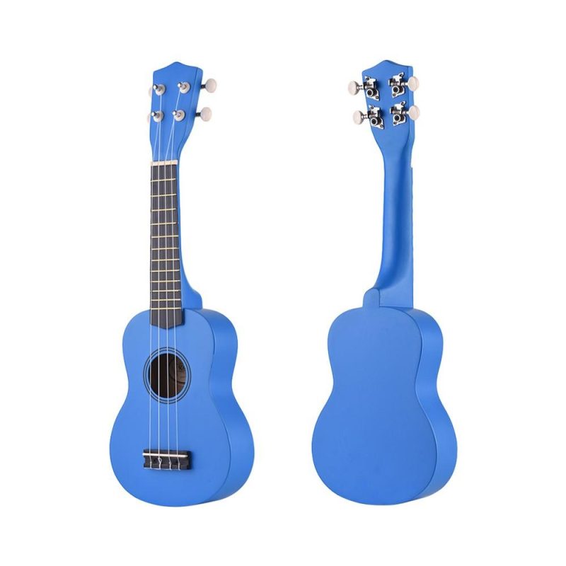 Strings and Accessories |   21 Inch Colored Acoustic Soprano Ukulele Ukelele Uke Kit Basswood with Carry Bag Uke Strap Strings Picks Tuner Blue Musical Instruments Blue