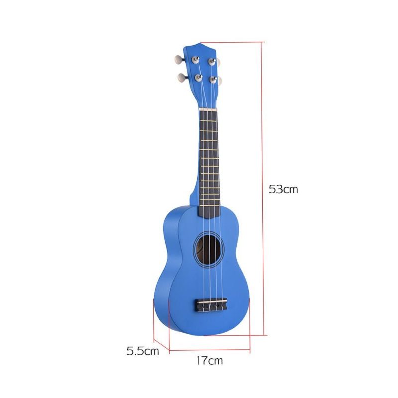 Strings and Accessories |   21 Inch Colored Acoustic Soprano Ukulele Ukelele Uke Kit Basswood with Carry Bag Uke Strap Strings Picks Tuner Blue Musical Instruments Blue